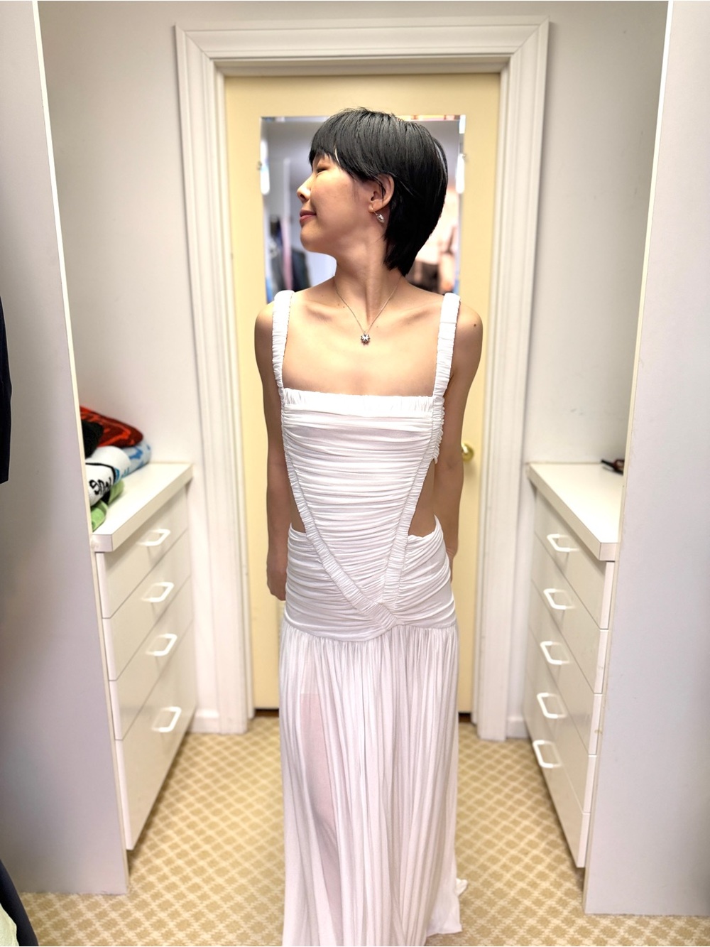 NWOT Christopher Esber White Cutout Maxi Dress, Size US 6 - Picture 2 of 6